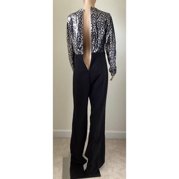 Black Halo Lazaro Sequined Jumpsuit size 4 - Picture 3 of 5